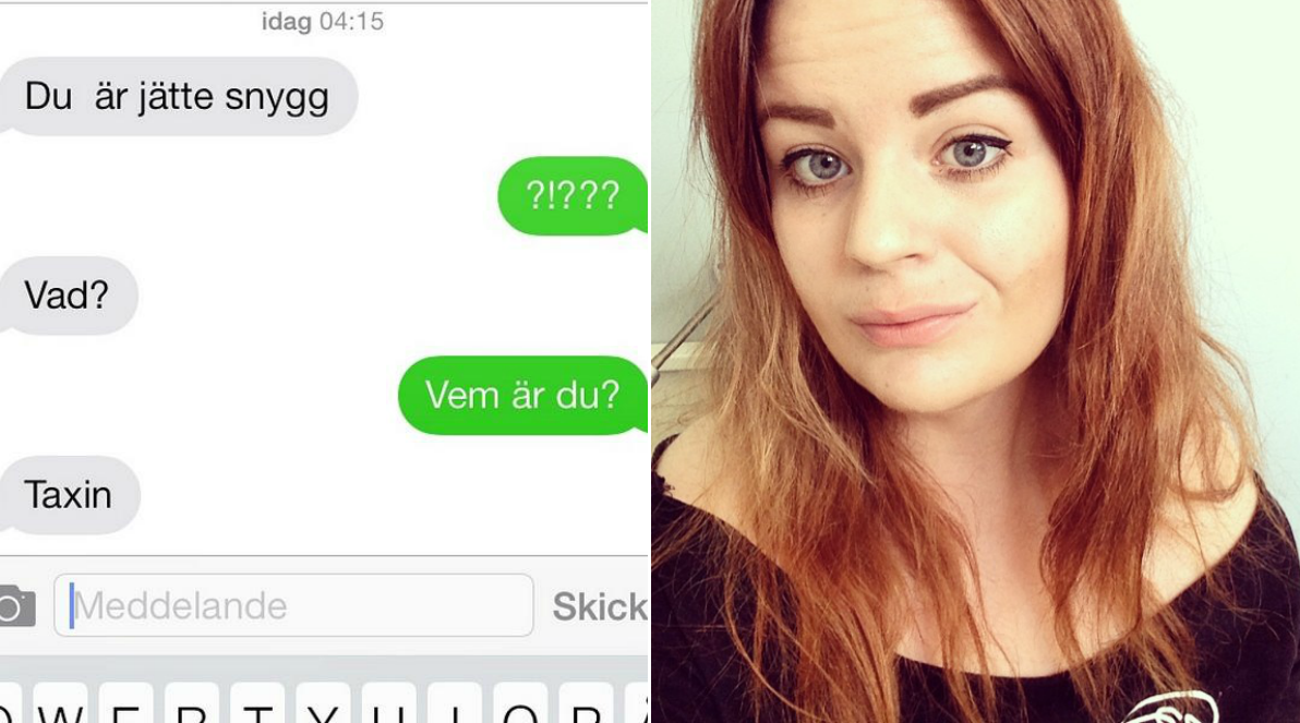 Cornelia, 22, tog taxi hem – fick obehagliga sms från chauffören